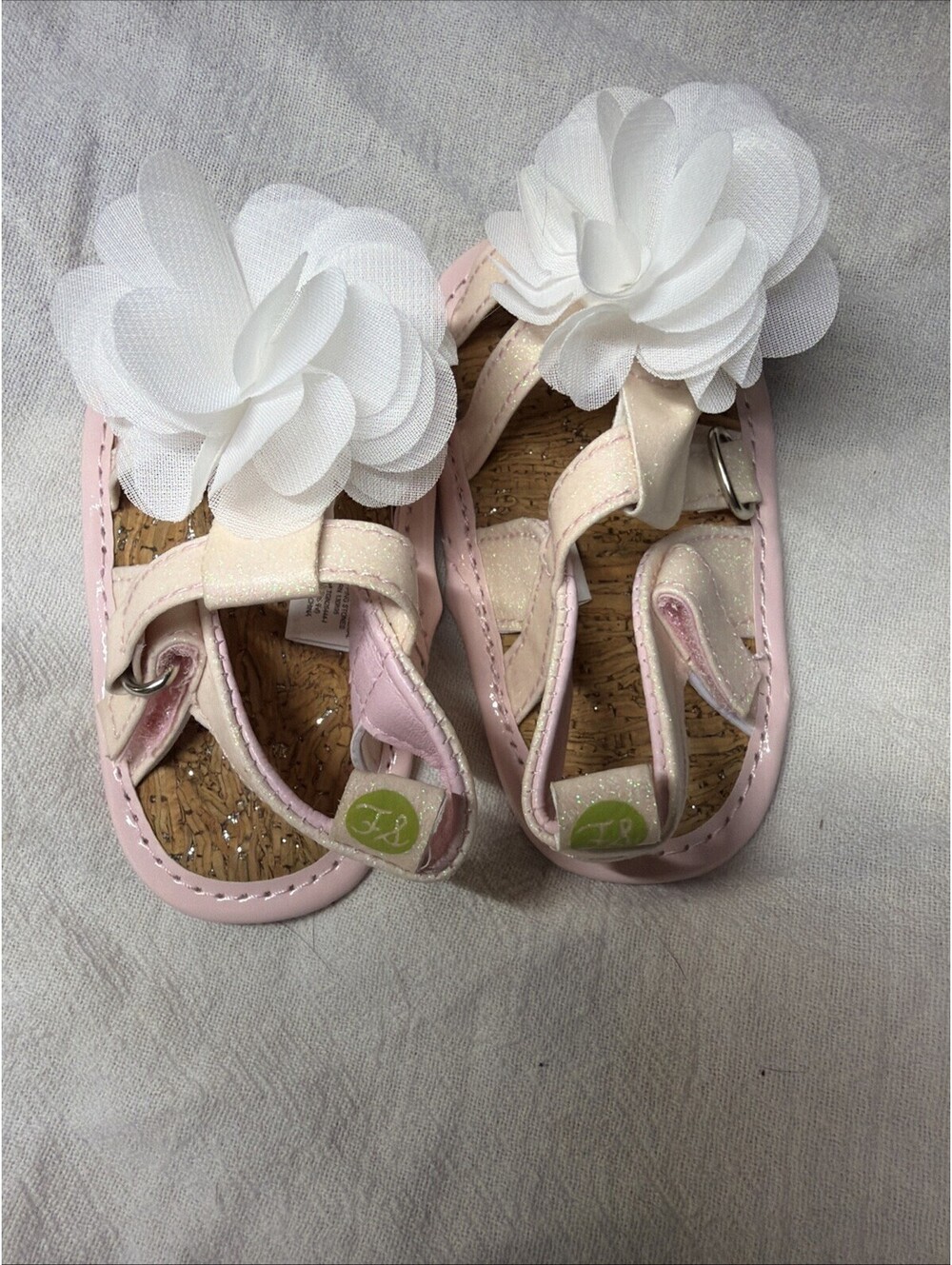 Infant Pink Flower Sandals First Steps Size 3  6-9m